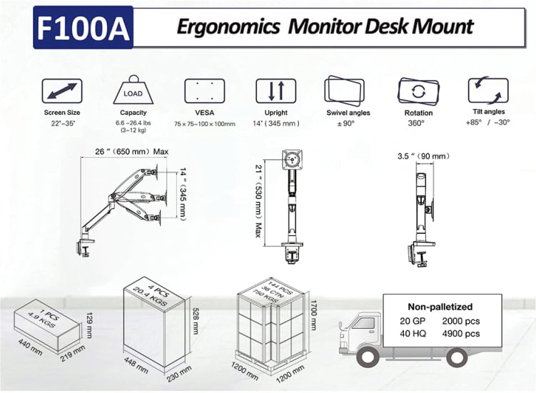 Suporte para monitor de mesa gamer