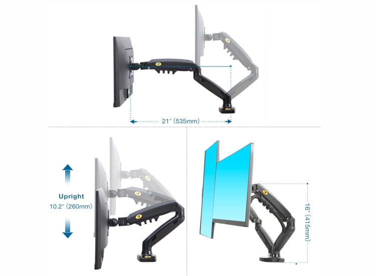 suporte de mesa para dois monitores articulados