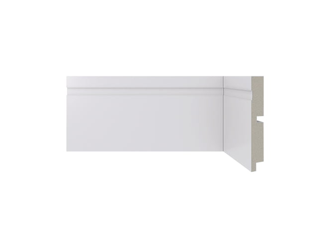 Rodapé 457 branco de poliestireno com 100mm altura Santa Luzia