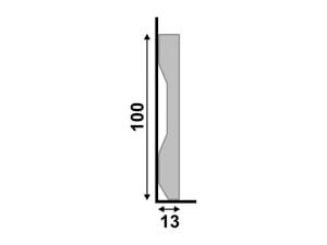 Rodapé LEV101 branco de poliestireno com 100mm de altura Santa Luzia 