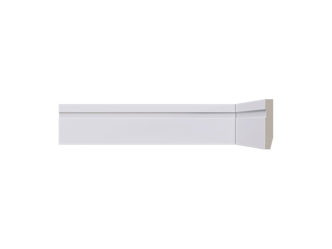 Rodapé LEV52 branco de poliestireno com 50mm de altura Santa Luzia