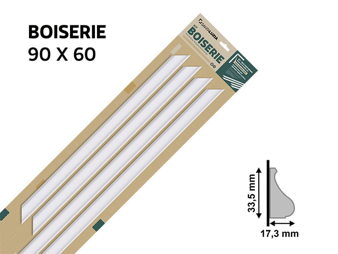Boiserie 605 branco 90x60cm de altura Santa Luzia