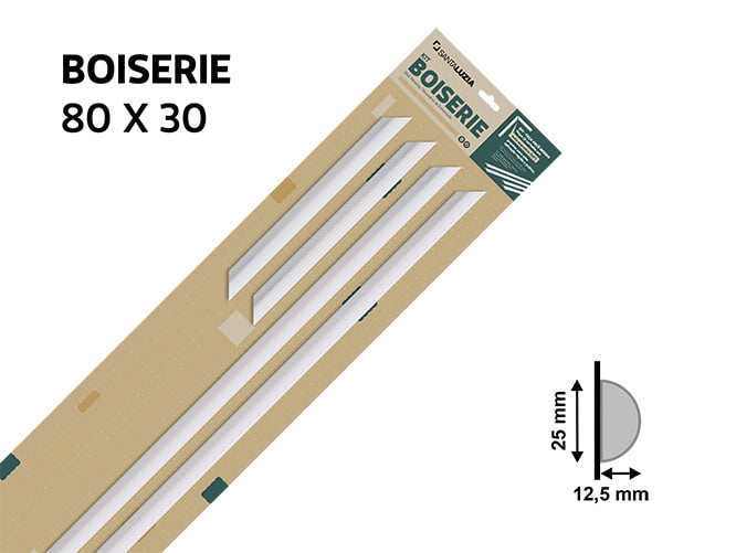 Boiserie 598 branco 80x30cm de altura Santa Luzia